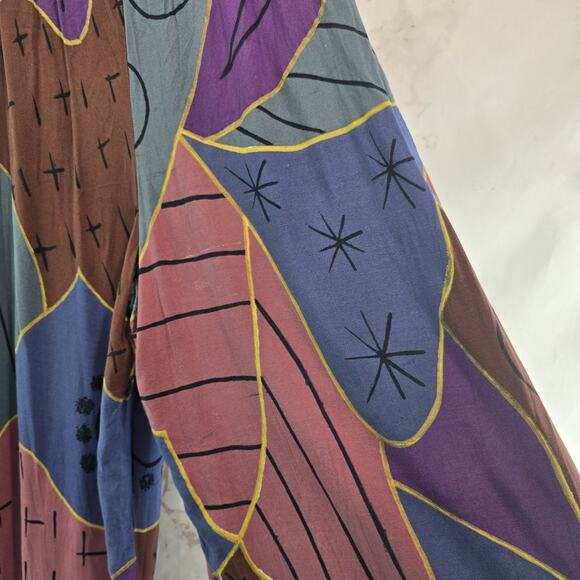 Vintage Pants Womens 1X 2X Harem Palazzo Artsy To Wear 90s 80s Teal Pink Brown - Picture 10 of 15